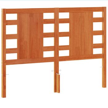 Cabecero De Cama Madera Maciza De Pino Marrón Cera 135 Cm