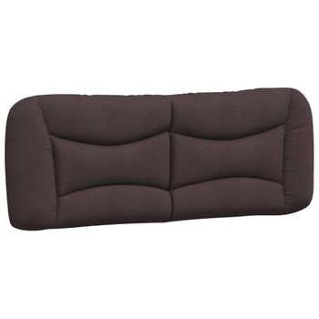 Cabecero De Cama Acolchado Tela Marrón Oscuro 120 Cm