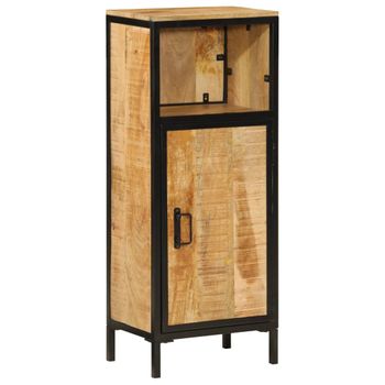 Mueble De Baño Madera Maciza De Mango Y Hierro 40x27x90 Cm Marrón