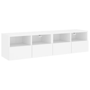 Vidaxl Muebles Tv De Pared 2 Uds Madera Ingeniería Blanco 60x30x30 Cm