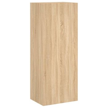 Vidaxl Mueble Tv De Pared Madera Ingeniería Roble Sonoma 40,5x30x102cm Marrón