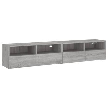 Vidaxl Muebles De Pared Para Tv 2 Uds Madera Gris Sonoma 80x30x30 Cm