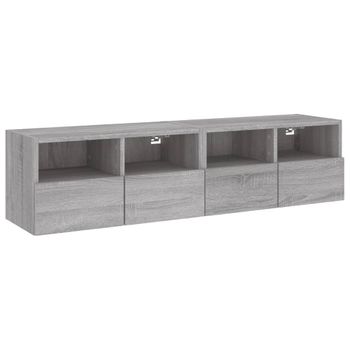 Vidaxl Muebles De Pared Para Tv 2 Uds Madera Gris Sonoma 60x30x30 Cm