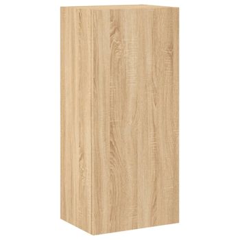 Vidaxl Mueble Tv De Pared Madera Ingeniería Roble Sonoma 40,5x30x90 Cm Marrón