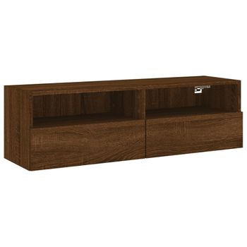 Vidaxl Mueble De Pared Tv Madera Ingeniería Marrón Roble 100x30x30 Cm