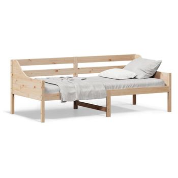 Sofá Cama De Madera Maciza De Pino 80x200 Cm Marrón