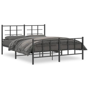 Estructura De Cama Cabecero Y Pie De Cama Metal Negro 150x200cm