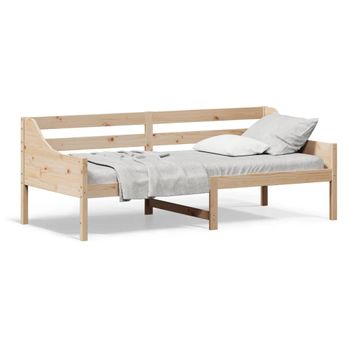 Sofá Cama Madera Maciza De Pino 90x200 Cm Marrón