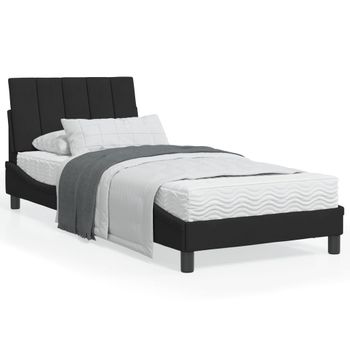 Vidaxl Estructura De Cama Con Luz Led Terciopelo Negro 90x190 Cm