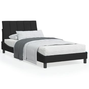 Vidaxl Estructura De Cama Con Cabecero De Terciopelo Negro 100x200 Cm