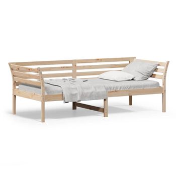 Sofá Cama Madera Maciza De Pino 90x200 Cm Marrón