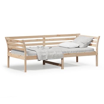 Sofá Cama De Madera Maciza De Pino 100x200 Cm Marrón