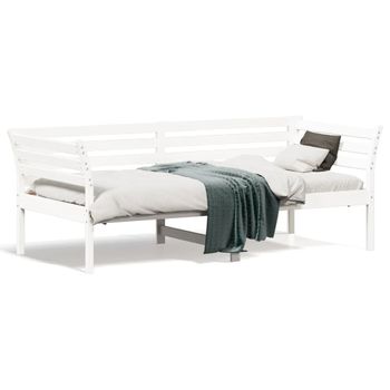 Sofá Cama Madera Maciza De Pino Blanco 75x190 Cm