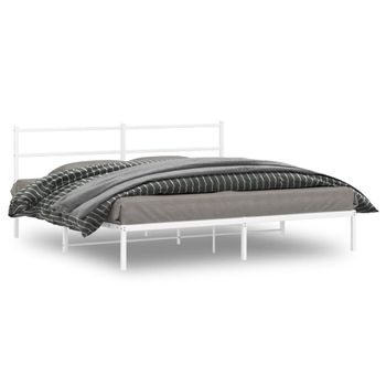 Vidaxl Estructura De Cama De Metal Con Cabecero Blanco 183x213 Cm