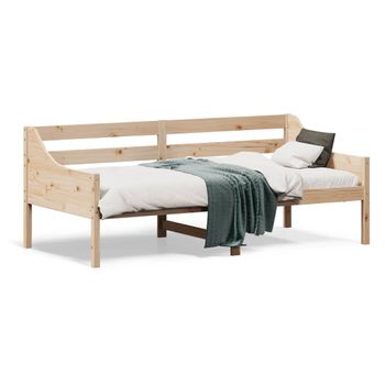 Sofá Cama Madera Maciza De Pino 90x190 Cm Marrón