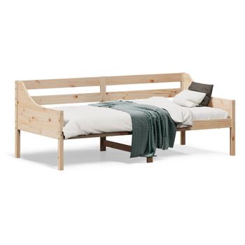 Sofá Cama De Madera Maciza De Pino 75x190 Cm Marrón