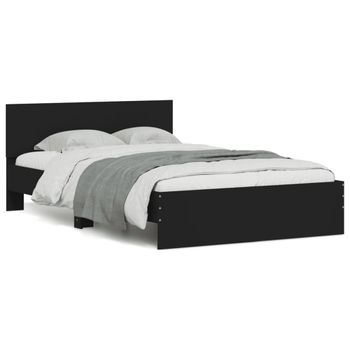 Vidaxl Estructura De Cama Con Cabecero Negro 120x190 Cm