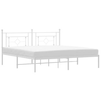 Vidaxl Estructura De Cama De Metal Con Cabecero Blanco 183x213 Cm