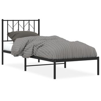 Vidaxl Estructura De Cama Con Cabecero Metal Negro 80x200 Cm