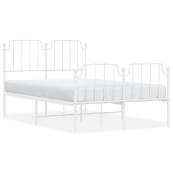 Vidaxl Estructura Cama Metal Con Cabecero Y Estribo Blanco 120x190 Cm