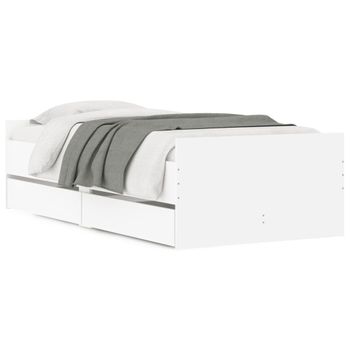 Vidaxl Estructura De Cama Con Cajones Blanco 100x200 Cm