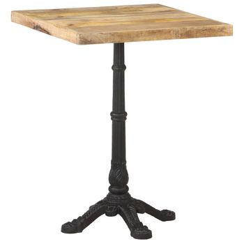 Mesa De Bistró Madera De Mango Rugosa 60x60x77 Cm Marrón