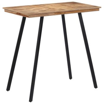 Vidaxl Mesa Alta De Bar Madera Maciza De Teca 110x55x105 Cm Marrón