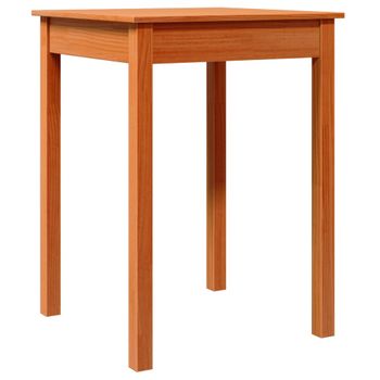 Mesa De Comedor Madera Maciza De Pino Marrón Cera 55x55x75 Cm