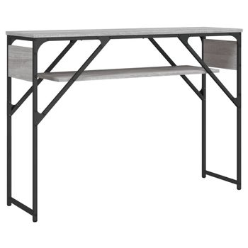 Vidaxl Mesa Consola Estante Madera Ingeniería Sonoma Gris 105x30x75 Cm