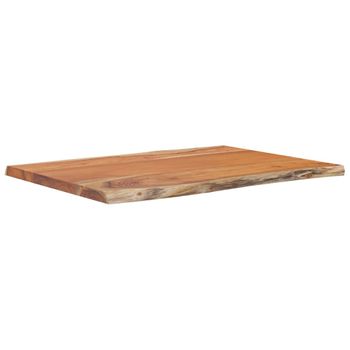 Mesa Auxiliar Madera Maciza Acacia Borde Natural 50x40x2,5 Cm Marrón