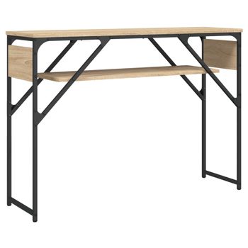 Vidaxl Mesa Consola Estante Madera Ingeniería Roble Sonoma 105x30x75cm Marrón