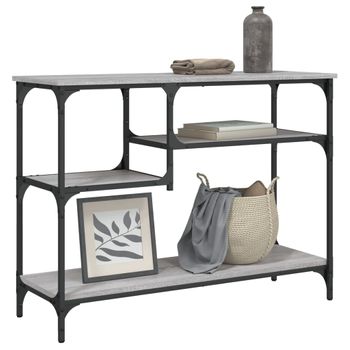 Vidaxl Mesa Consola Con Estantes Gris Sonoma 100x35x75 Cm