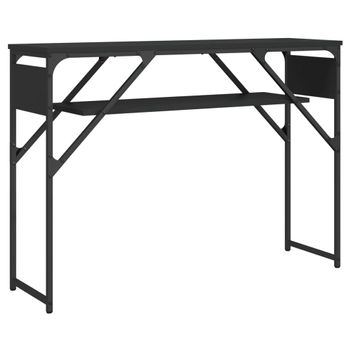 Vidaxl Mesa Consola Con Estante Madera Ingeniería Negra 105x30x75 Cm