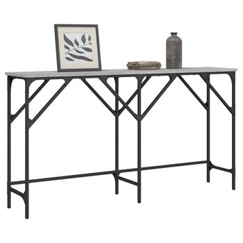 Vidaxl Mesa Consola Madera De Ingeniería Gris Sonoma 140x29x75 Cm