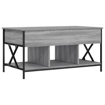 Mesa De Centro Madera Ingeniería Roble Sonoma 100x55x50 Cm Gris