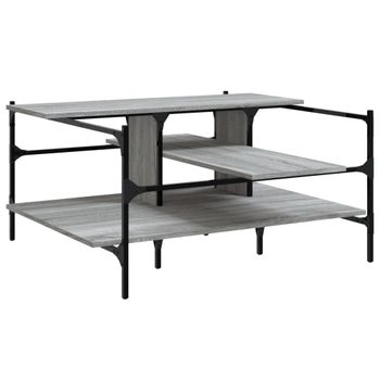 Mesa De Centro Madera De Ingeniería Gris Sonoma 100x100x48,5 Cm