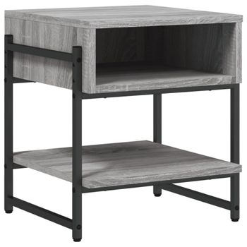 Vidaxl Mesa De Centro Madera De Ingeniería Gris Sonoma 40x40x45 Cm