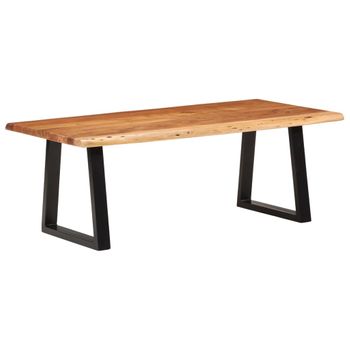 Vidaxl Mesa De Centro Madera Maciza Acacia 110x55x40 Cm Marrón