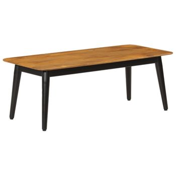 Vidaxl Mesa De Centro Madera Maciza De Mango Y Hierro 110x50x40 Cm Marrón