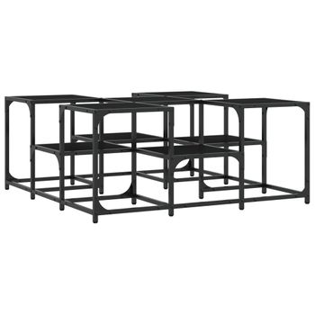 Vidaxl Mesa De Centro Madera De Ingeniería Negro 91x91x40 Cm