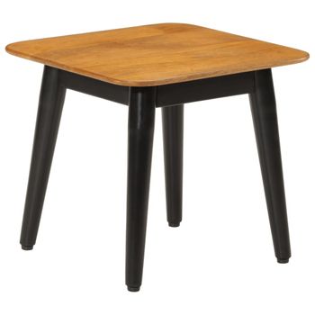 Vidaxl Mesa De Centro Hierro Y Madera Maciza De Mango 45x45x40 Cm Marrón