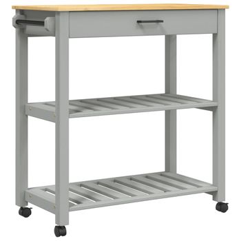 Carrito De Cocina Monza Madera Maciza De Pino 84x40x90 Cm Gris