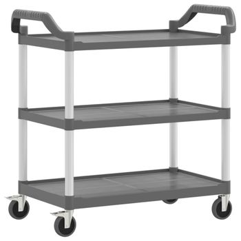 Carrito De 3 Niveles Aluminio Gris 99x50x96 Cm