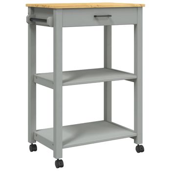 Carrito De Cocina Monza Madera Maciza De Pino 60x40x90 Cm Gris