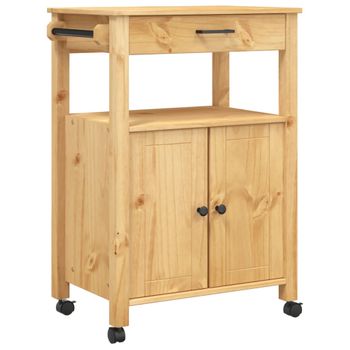 Vidaxl Carrito De Cocina Monza Madera Maciza De Pino 60x40x90 Cm Marrón