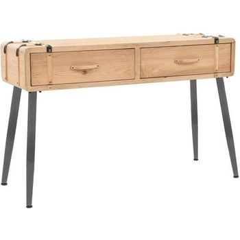 Mesa Consola De Madera De Abeto Maciza 115x40,5x76 Cm Marrón