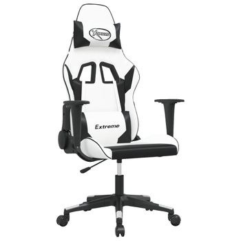 Silla Gaming Cuero Sintético Blanco Y Negro