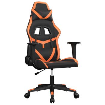 Silla Gaming Cuero Sintético Negro Y Naranja