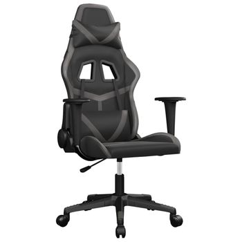 Silla Gaming Cuero Sintético Negro Y Gris