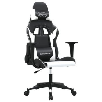 Silla Gaming Cuero Sintético Negro Y Blanco